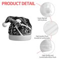 thumbnail image 4 of KLL Christmas Hats for Adults Plush Vintage Black white Plant skull Print Santa Hat Xmas Fluffy Santa Claus Hat for Women Men, 4 of 6