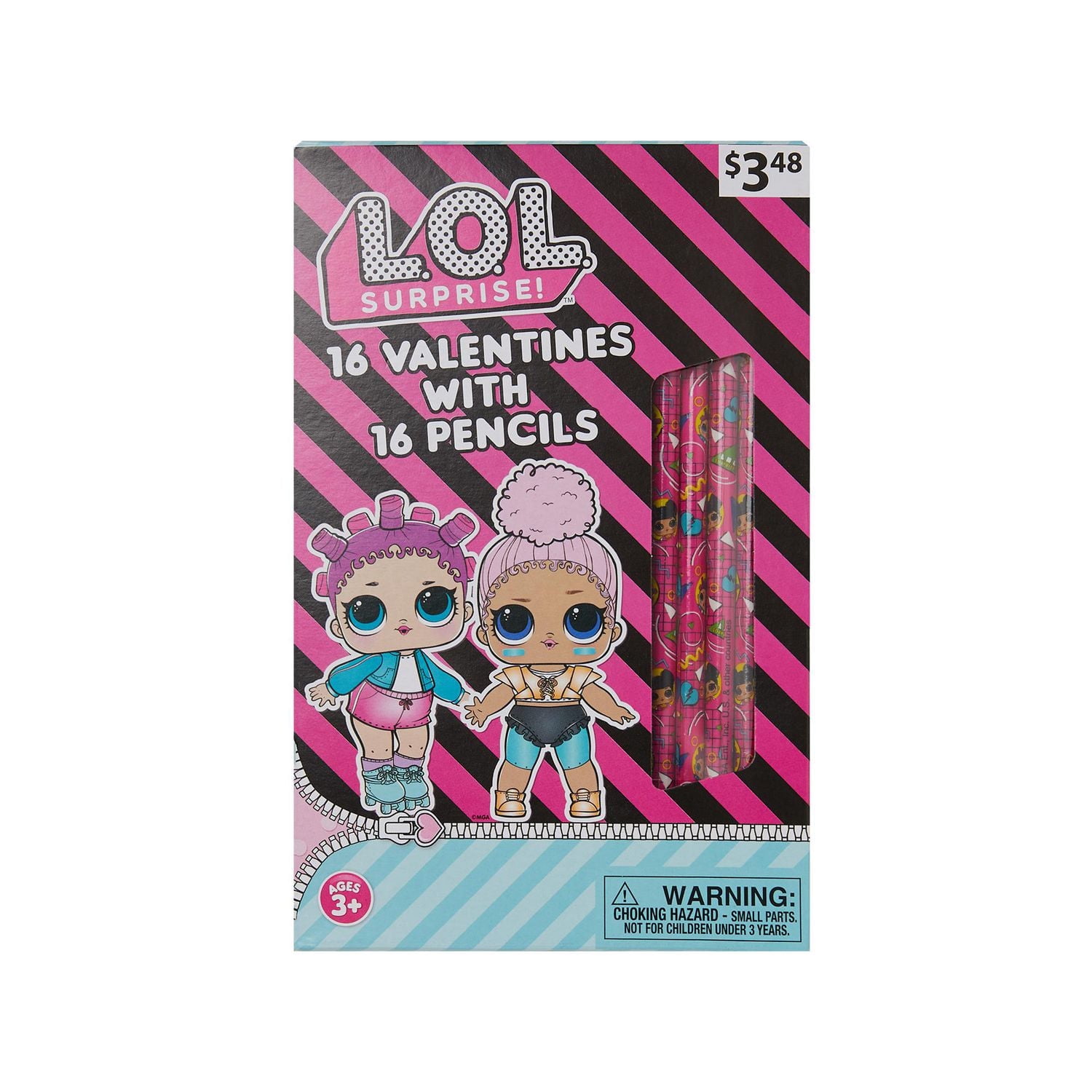 Cartes LOL Surprise pour la Saint-Valentin, 16 comptes, cartes d'échange en classe