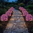 thumbnail image 5 of Artificial Violet Flowers with LED Lights Ground Stake Tree 28 Heads Plastic Outdoor Yard Garden Home Decor Waterproof, 5 of 7