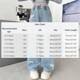 thumbnail image 3 of Pull on Wide Leg Jeans for Girls, Girls High Waisted Stretchy Baggy Trendy Tummy Control Straight Leg Jeans Denim Pants Blue 13-14 Years, 3 of 7