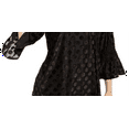 thumbnail image 3 of Alfani Women's Metallic Dot Bell Sleeve Top Black Size X-Small, 3 of 3