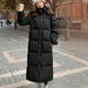 thumbnail image 1 of Chaqueta de plumón sencil mujer, prendas de vestir largas, cremalleras dobles, abrigo acolchado térmico cómodo a prueba de viento para escalar, , XXL Yinane Chaqueta de mujer, 1 of 8