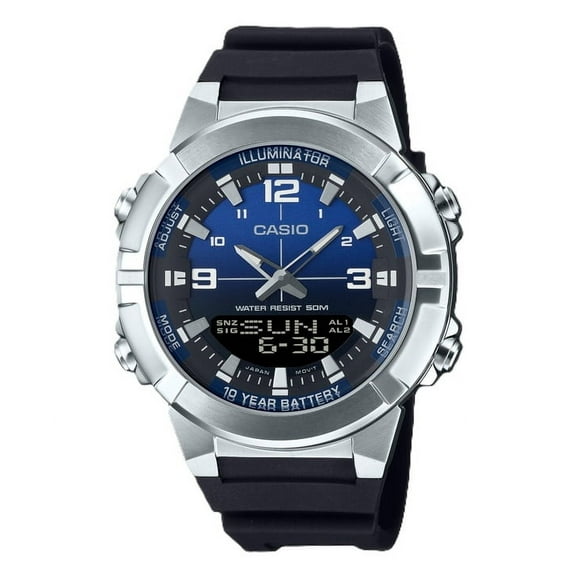 Casio Analog Digital Combination Resin Strap Blue Dial Quartz AMW-870A-2AV Men's Watch