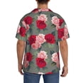 thumbnail image 3 of Fuzoiu Rose Flowers Print Men's Casual Short,Men's Short Sleeve Shirt,Mens Casual Button Down Shirts,Cuban Collar Summer Shirt for Beach, Vacation, and Outdoor Activities-3X-Large, 3 of 5