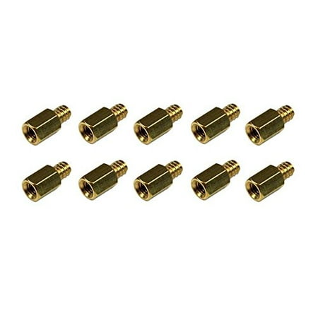 

® Replacement PC Motherboard Mounting Metal Jack Screw Bass Standoff (#6-32 to M3) 10 Pack Great alignment with all PC Cases By iMBAPrice