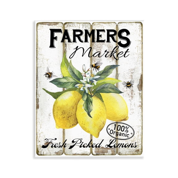 Stupell Industries Rustic Farm Market Lemons Food & Beverage Painting Unframed Art Print Wall Art, 11 x 14