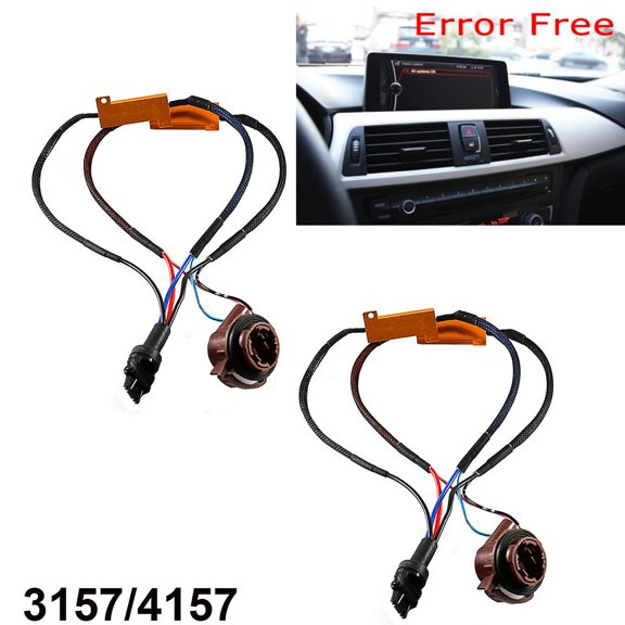 Xotic Tech 2pcs 3157 4157 Hyper Flash Pre-wired Load Resistors LED Switchback Turn Signal Light Error Fixer