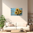 thumbnail image 4 of ZHONGYUTONG Rustic Sunflower Canvas Wall Art Farmhouse Yellow Flower Pictures Country Floral Painting Print for Bathroom Decor Framed (12.00" x 18.00"), 4 of 5