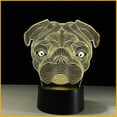thumbnail image 4 of 7 Color Change 3D Illusion Cute Pug Dog LED Night Light Table Desk Lamp Animal Multi-Color Color Change Decor 3D Light, 4 of 16