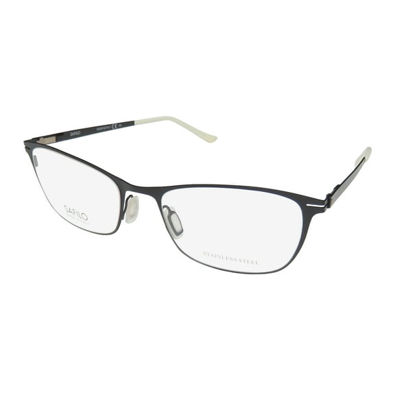 NEW SAFILO 6051 WOMENS/LADIES DESIGNER FULL-RIM SEMI MATTE BLACK PREMIUM ITALIAN DESIGNER FOR WORK OFFICE FRAME DEMO LENSES 52-18-140 EYEGLASSES/EYEWEAR