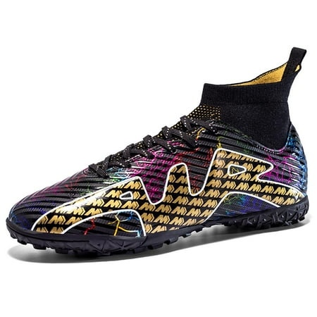 

Soccer Cleats Mens Professional High-top Soccer Shoes Breathable Football Boots Boys Anti-Slip Outdoor Indoor Turf Training Athletic Sneaker