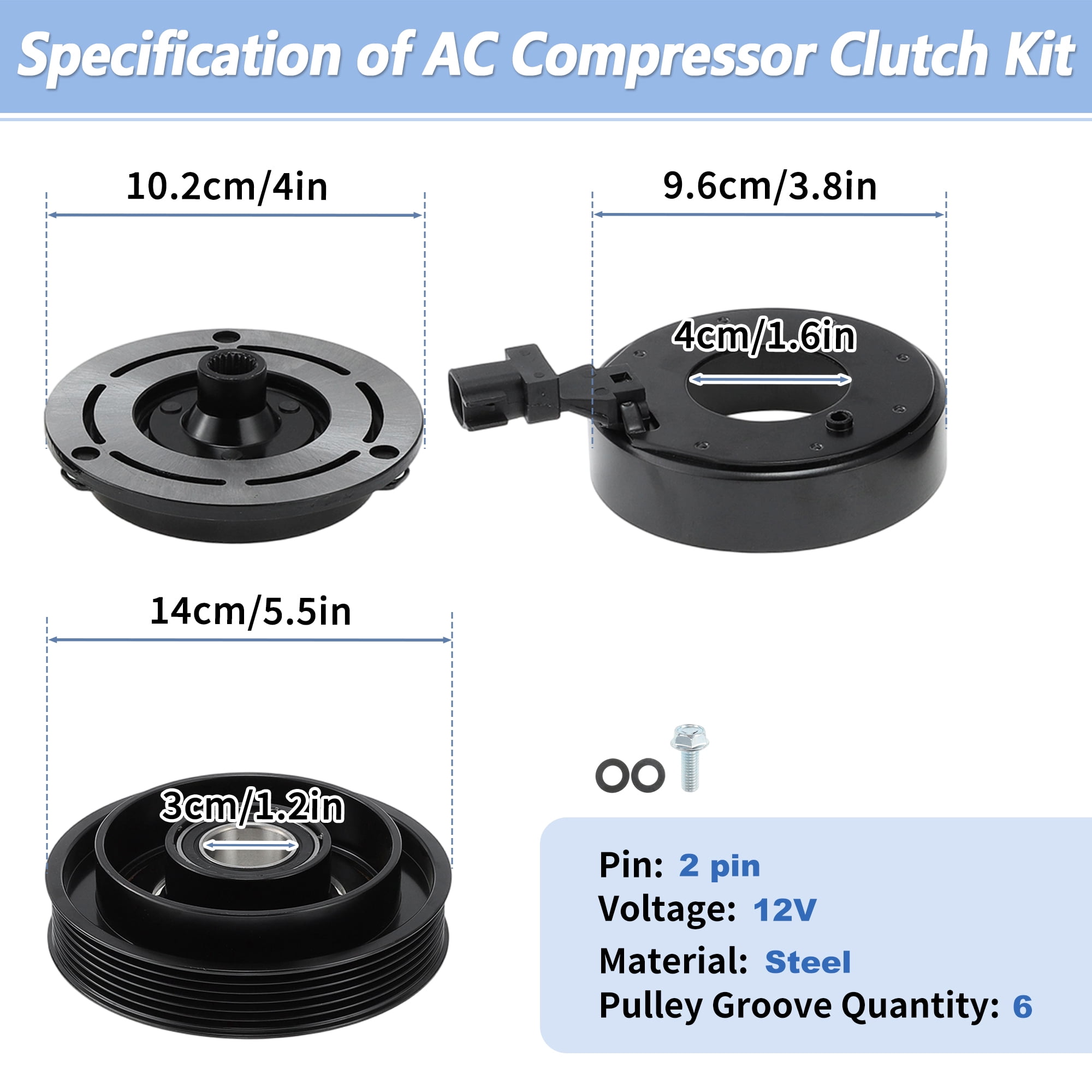 Unique Bargains AC Compressor Clutch Kit for Dodge Nitro
