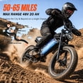 thumbnail image 6 of 750 Rated Electric Bike, 48V 20Ah &28MPH & 65Miles Range, 16''x4'' Fat Tire Mountain Ebike, Removable Battery, Rear Rack, Adult Electric Bicycle,Ages14+ UL2849, 6 of 11