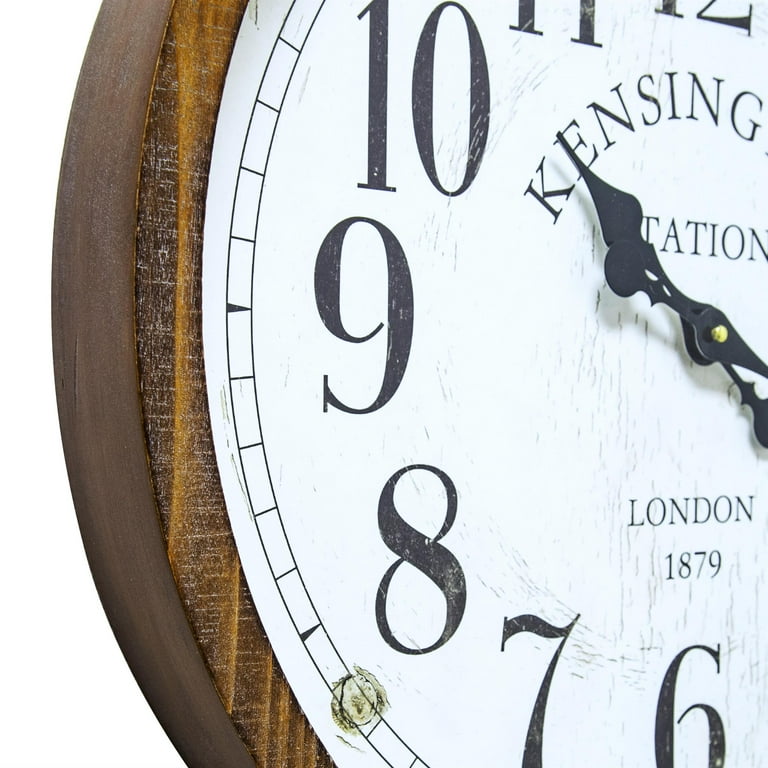 Yosemite Home Decor Kensington Station Engineered Wood Wall Clock