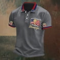 thumbnail image 4 of EliteGoogv Men Polo Shirt Patriotic Commemorative Graphic Print Short Sleeve Collared Shirt For Men 4th of July Outfit 250th Independence Day Grey L, 4 of 7