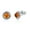 Round - Designed Outline, variant on 14k Gold Plated Sterling Silver Natural Amber Earrings - Natural Gemstone Jewelry - Genuine Amber Earrings for Women - Square Amber Stud Earrings