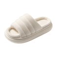 thumbnail image 2 of Willtoo Women's Plush Open Toe Slippers Cozy Fluffy Platform House Slides, 2 of 4