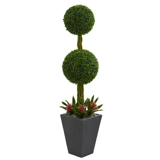 Elegant double topiary needlepoint stocking