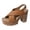 Brown, variant on Rokment Women's Platform Chunky Block High Heels Dressy Sandals Fashion Casual Cross-Band Comfortable Summer Heeled Dress Pumps for Business Office