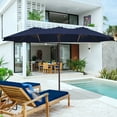 thumbnail image 5 of Vccoem 15 ft Triple-size Patio Umbrella,Market Extra-Large Double Sided Umbrella - Twin-size Patio Parasol w/Easy Crank & 12 Strong Ribs & Ventilation Openings,Navy Blue, 5 of 8