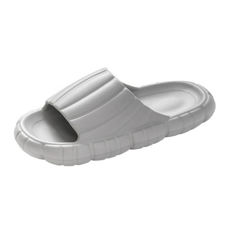 

Mens Slippers Men And Women Slippers Bathroom Home Slippers Solid Color Flat Bottom Home Sandals Slippers for Men Pvc Grey 40-41