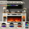 thumbnail image 2 of DreamCurship Fireplace TV Stand for TVs up to 80", Farmhouse TV Stand with Electric Fireplace, Glass Door Entertainment Center with Led Light, Media Console Table for Living Room, White, 2 of 7