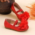 thumbnail image 4 of Linfrsh Baby Girl Shoes Toddler Little Ballet Shoes Flower Girl Mary Jane Flats Wedding Party Dress Shoes(Red,Size8.5), 4 of 6