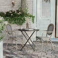 thumbnail image 3 of Flash Furniture Marseille Indoor/Outdoor French Bistro Stack Chair w/ Arms Black/White/Lt Natural, 3 of 16