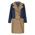 thumbnail image 1 of Veste Femme, Veste Longue en Denim Patchwork Col Tailleur Automne Hiver, 1 of 5