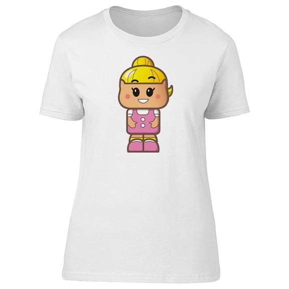 Cute Blonde Girl Avatar Doodle T-Shirt Women -Image by Shutterstock, Female Medium