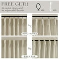 thumbnail image 5 of 90 Inch Linen Pinch Pleated Curtains 2 Panels for Living Room Bedroom Memory Training Shaped Semi Sheer Beige Light Tan Pinch Pleat Drapes with Hooks Rings Light Filtering Window Curtain 40x90, 5 of 8