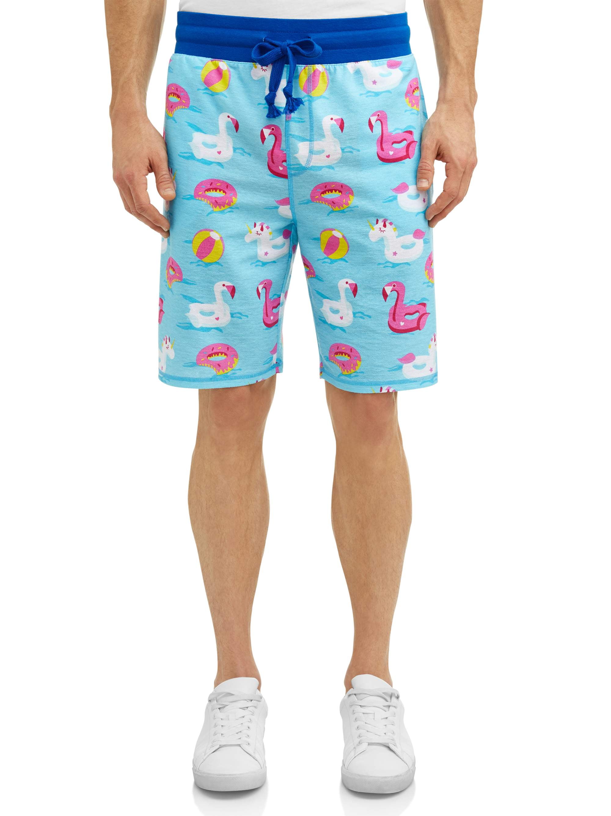 JERECY Mens Swim Trunks Cute Cat Unicorn Donuts Rainbow Pattern Quick Dry Board Shorts with Drawstring and Pockets 
