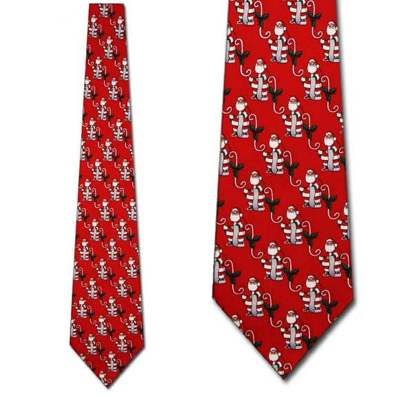 Santa and the List (Red) Necktie Mens Tie