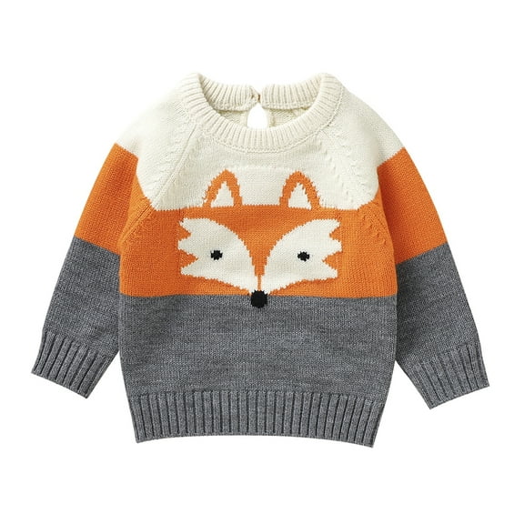 BULLPIANO Toddler Boys Girls Knit Sweater Christmas Sweater Xmas Knitted Pullover Long Sleeve Crewneck Warm Sweatshirt, Size 6-9M