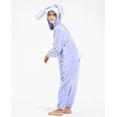 thumbnail image 2 of Easter Bunny Costume Purple Onesie Jumpsuit for Children Girls, Hooded Animal Romper Flannel Pajamas 3-12Years, 2 of 7
