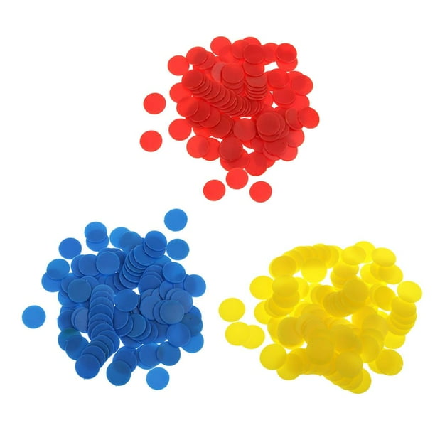 Fichas de Póquer para Niños de 300 Piezas para Juegos de de Cartas Que Aprenden Diversión Rojo / Azul / Amarillo CUTICAT Fichas de Poker Counters