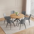 thumbnail image 6 of jiexi 45.3" Round Dining Table Set, Mid Century Modern Round Dining Table for 6 Person, with Steel Legs, Coffee Table for Kitchen Dining Room, Office, Save Space, 6 of 6