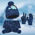 thumbnail image 5 of Gyujnb Kids 3-Piece Winter Set, Dinosaur Knitted Hat Scarf Mittens, Thermal Earflap Cap and Neck Warmer for Boys Girls,One Size, 5 of 6