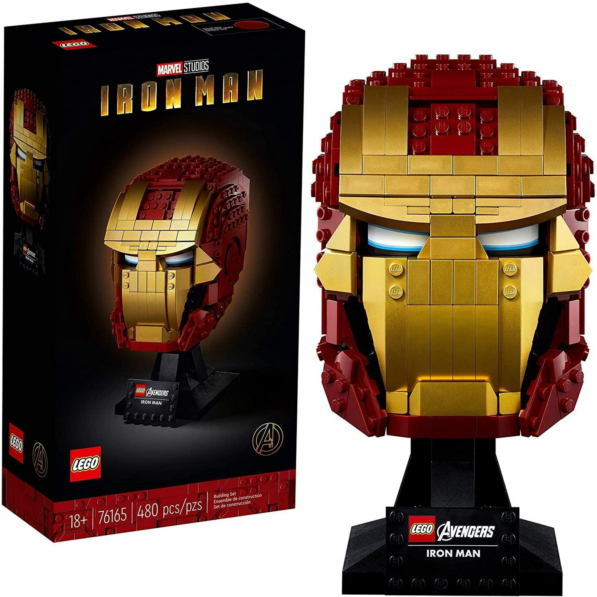 LEGO Avengers 76165 Iron Man Helmet Collectible Block Building Set 480 Pieces Walmart
