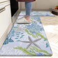 thumbnail image 3 of Coastal Beach Kitchen Rugs and Mats, Set of 2 Anti Fatigue Kitchen Mats for Floor, Non-Skid Waterproof Standing Desk Mat, Cushioned Kitchen Rug Set for Kitchen, Floor, Office(17"x28"+17"x47"), 3 of 6