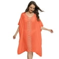 thumbnail image 2 of Vestido Holgado de Crochet para Mujer, Talla Grande, para Verano Naranja Talla Única, 2 of 8