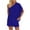 Blue, variant on Lindreshi Womens 2 Piece Shorts Outfit Two-Piece Women's Summer Printed and Solid Shoulder Top and with Pocket Shorts Set Suit