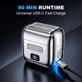 thumbnail image 6 of LARGNER Men's Electric Foil Shaver, 5-Blade Magnetic Motor Metal Razor for Men, IPX7 Waterproof Wet/Dry, USB-C Rechargeable Cordless Beard Trimmer & Grooming Kit with Travel Case, 6 of 10