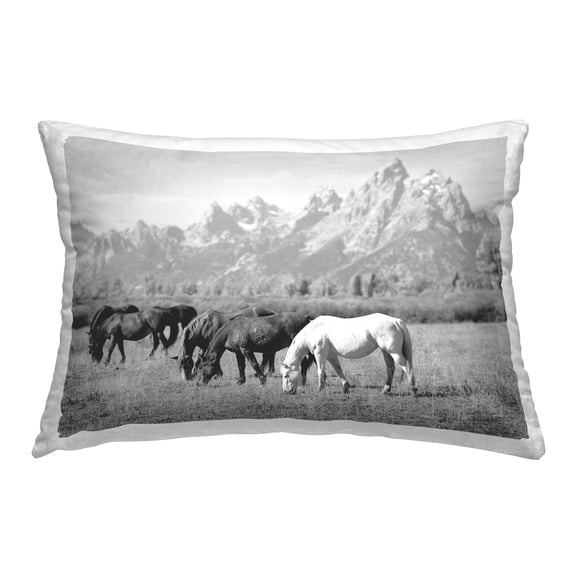 Stupell Industries Horses & Mountain Ranch Decorative Printed Throw Pillow, 14 x 20