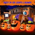thumbnail image 6 of Firstness 8FT Halloween Inflatable Pumpkins Blow ups Outdoor Decorations, Five Pumpkins with LED Lights for Party Yard, 6 of 11