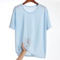 thumbnail image 6 of Mens Big and Tall Pajama Set Bamboo Viscose Soft Pijamas Sets for Men Loose Fit Short Sleeve Full Length Pants Pjs Sleepwear with Pockets Size L-5XL Sky Blue, 6 of 8