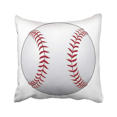 Leather Baseball Stitch - BPBOP Softball Baseball Is Of In White Leather With Red Stitches Ball Game Activity Equipment Pillowcase Throw Pillow Cover Case 18x18 inches