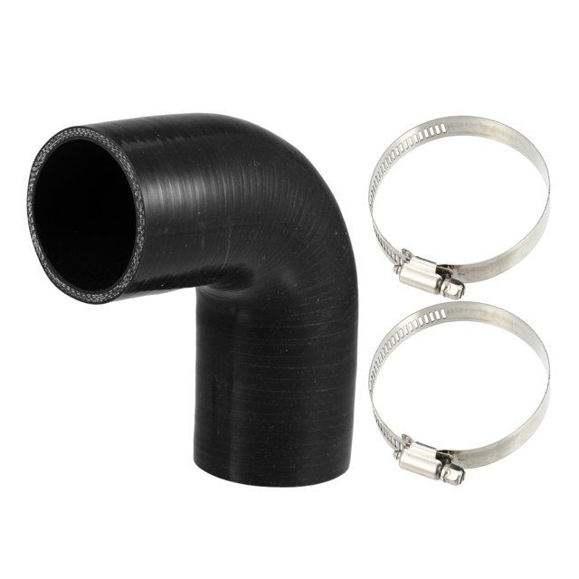 Juego de manguera de silicona Unique Bargains Codo de 90 grados negro ID 57mm