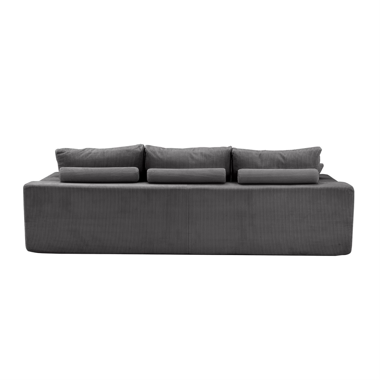 Demi Bonn 110" Ultra-Soft L-Shaped Sectional Sofa, Full-Compression 3-Seater Cloud Couch with Chaise, Modular Deep Seat, No Assembly Required, Gray