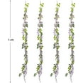 thumbnail image 4 of Zukuco Wisteria Artificial Flowers Garland, 4 Pcs Total 24.9ft Artificial Wisteria Vine Silk Hanging Flower for Home Garden Outdoor Ceremony Wedding Arch Floral Decor, 4 of 7